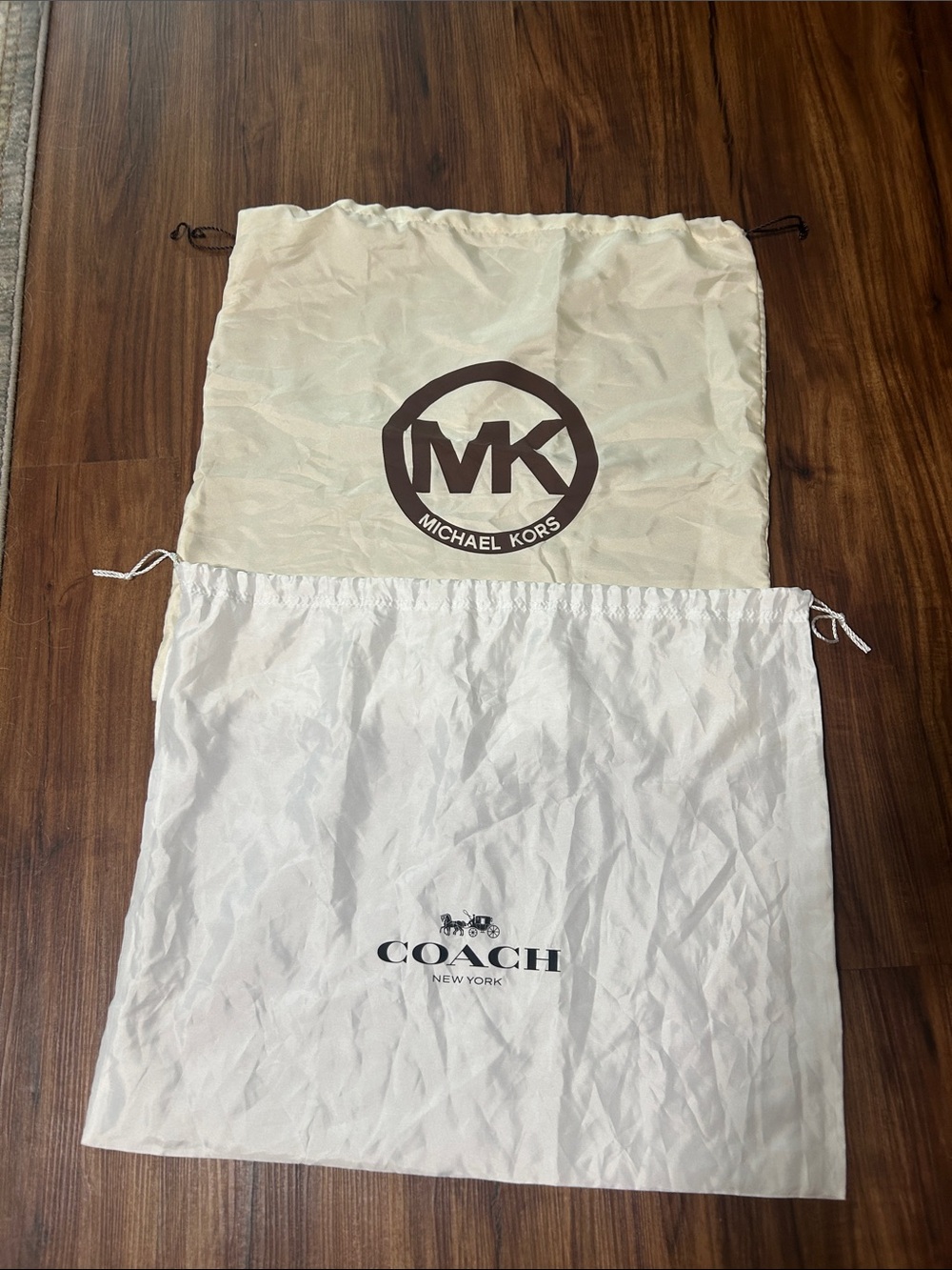 Coach White Branded Drawstring Dust Bag